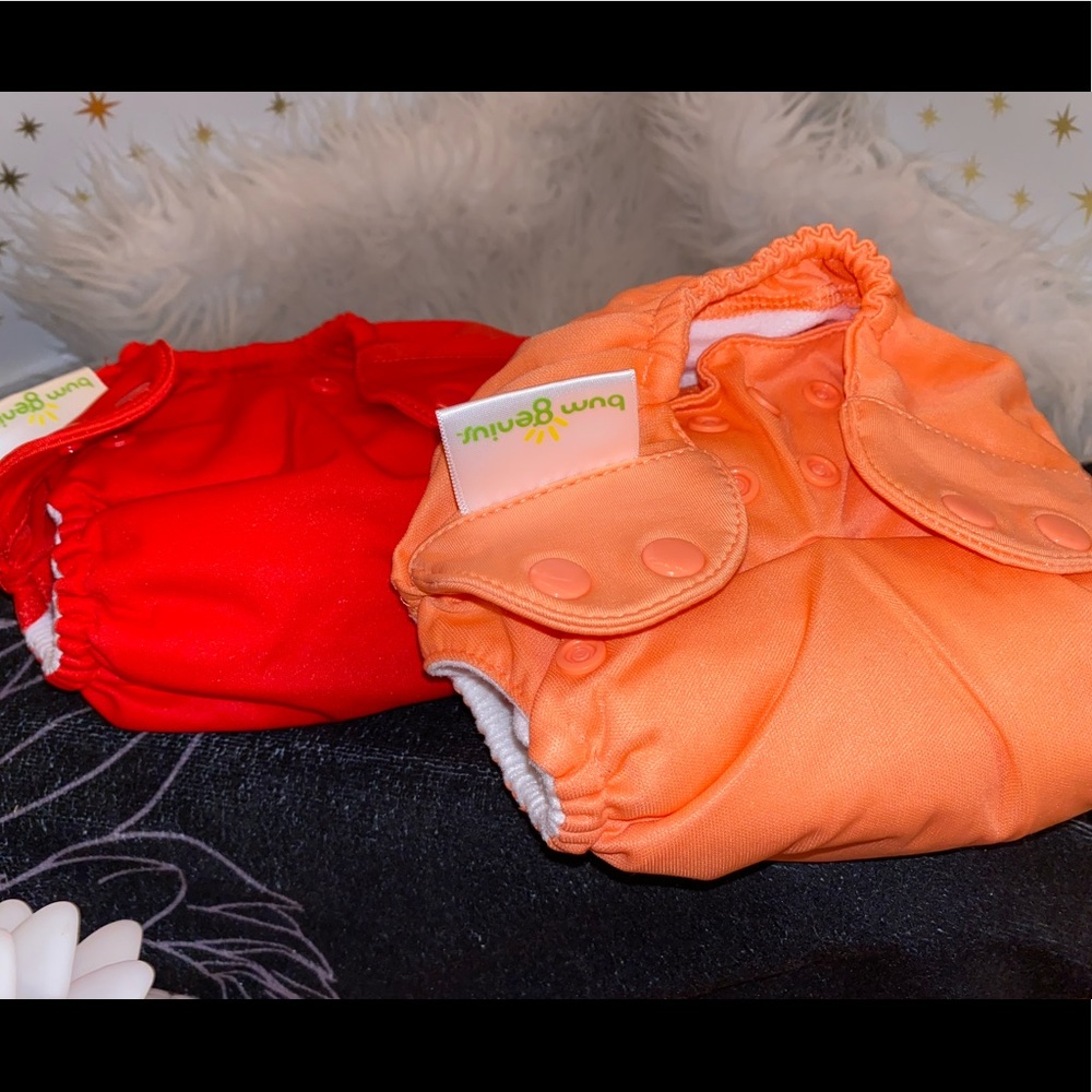 Bum Genius Set of 2 Red and Coral one size